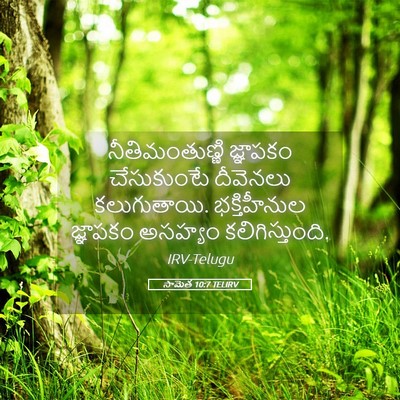 Picture 05 - సామెత 10:7 TELIRV - నీతిమంతుణ్ణి - Bible Verse Picture