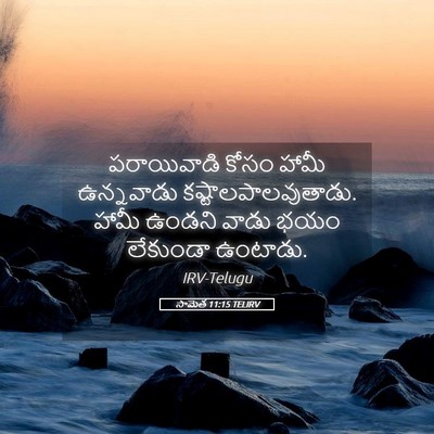 Picture 05 - సామెత 11:15 TELIRV - పరాయివాడి కోసం - Bible Verse Picture