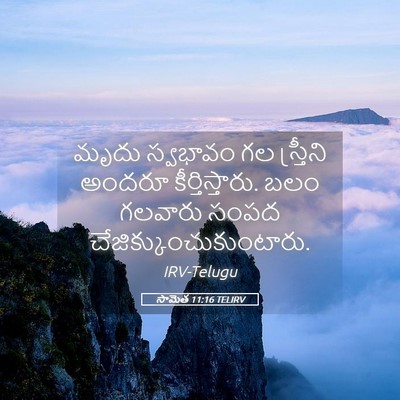 Picture 05 - సామెత 11:16 TELIRV - మృదు స్వభావం గల - Bible Verse Picture