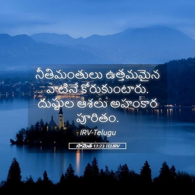 Picture 05 - సామెత 11:23 TELIRV - నీతిమంతులు - Bible Verse Picture