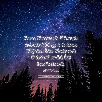 Picture 05 - సామెత 11:27 TELIRV - మేలు చేయాలని - Bible Verse Picture