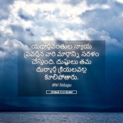 Picture 05 - సామెత 11:5 TELIRV - యథార్థవంతుల న్యాయ - Bible Verse Picture