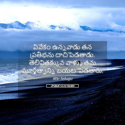 Picture 05 - సామెత 12:23 TELIRV - వివేకం ఉన్నవాడు - Bible Verse Picture