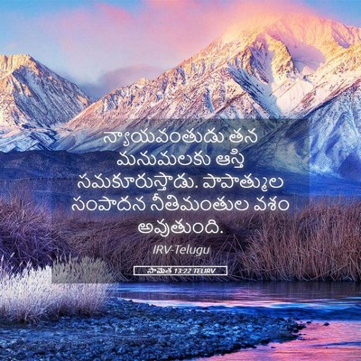 Picture 05 - సామెత 13:22 TELIRV - న్యాయవంతుడు తన - Bible Verse Picture