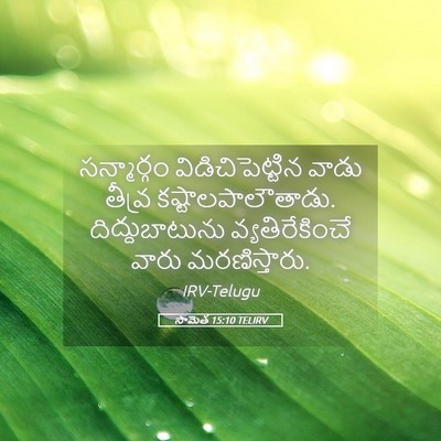 Picture 05 - సామెత 15:10 TELIRV - సన్మార్గం - Bible Verse Picture