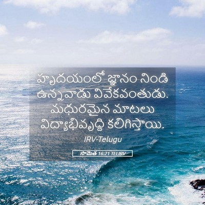 Picture 05 - సామెత 16:21 TELIRV - హృదయంలో జ్ఞానం - Bible Verse Picture