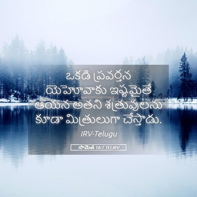 Picture 05 - సామెత 16:7 TELIRV - ఒకడి ప్రవర్తన - Bible Verse Picture