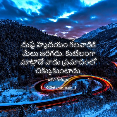 Picture 05 - సామెత 17:20 TELIRV - దుష్ట హృదయం - Bible Verse Picture
