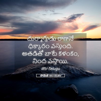 Picture 05 - సామెత 18:3 TELIRV - దుర్మార్గుడు - Bible Verse Picture