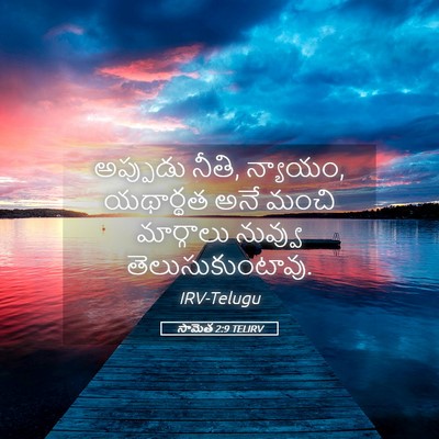 Picture 05 - సామెత 2:9 TELIRV - అప్పుడు నీతి, - Bible Verse Picture