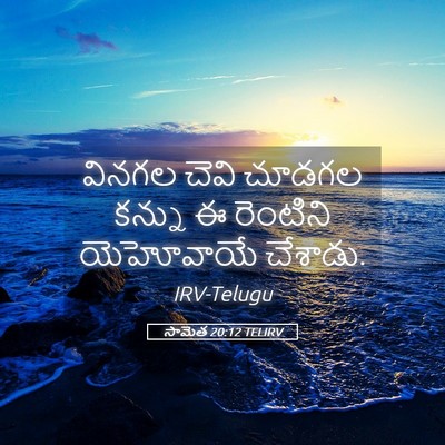 Picture 05 - సామెత 20:12 TELIRV - వినగల చెవి చూడగల - Bible Verse Picture