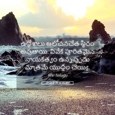 Picture 05 - సామెత 20:18 TELIRV - ఉద్దేశాలు - Bible Verse Picture