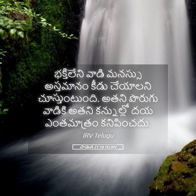 Picture 05 - సామెత 21:10 TELIRV - భక్తిలేని వాడి - Bible Verse Picture