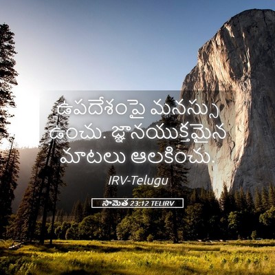 Picture 05 - సామెత 23:12 TELIRV - ఉపదేశంపై మనస్సు - Bible Verse Picture