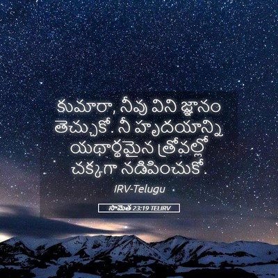 Picture 05 - సామెత 23:19 TELIRV - కుమారా, నీవు విని - Bible Verse Picture