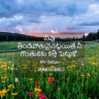Picture 05 - సామెత 23:2 TELIRV - నీవు - Bible Verse Picture