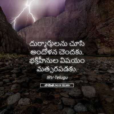 Picture 05 - సామెత 24:19 TELIRV - దుర్మార్గులను - Bible Verse Picture