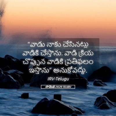 Picture 05 - సామెత 24:29 TELIRV - “వాడు నాకు - Bible Verse Picture