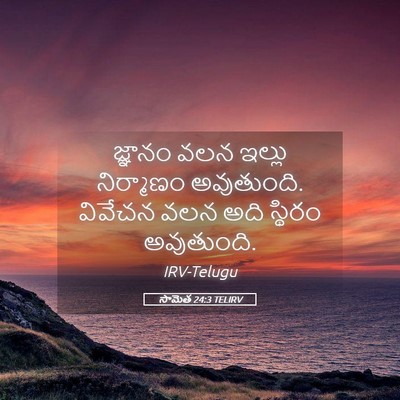 Picture 05 - సామెత 24:3 TELIRV - జ్ఞానం వలన ఇల్లు - Bible Verse Picture