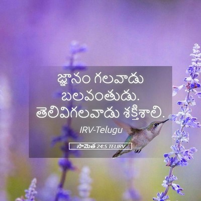 Picture 05 - సామెత 24:5 TELIRV - జ్ఞానం గలవాడు - Bible Verse Picture