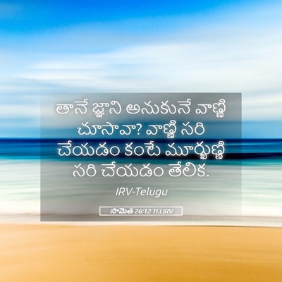 Picture 05 - సామెత 26:12 TELIRV - తానే జ్ఞాని - Bible Verse Picture