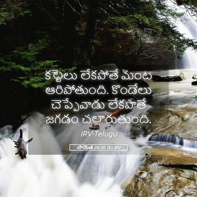 Picture 05 - సామెత 26:20 TELIRV - కట్టెలు లేకపోతే - Bible Verse Picture