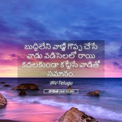 Picture 05 - సామెత 26:8 TELIRV - బుద్ధిలేని వాణ్ణి - Bible Verse Picture