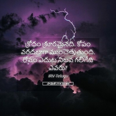 Picture 05 - సామెత 27:4 TELIRV - క్రోధం - Bible Verse Picture