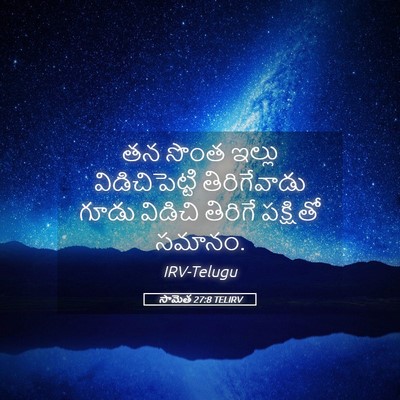 Picture 05 - సామెత 27:8 TELIRV - తన సొంత ఇల్లు - Bible Verse Picture