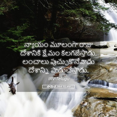 Picture 05 - సామెత 29:4 TELIRV - న్యాయం మూలంగా - Bible Verse Picture