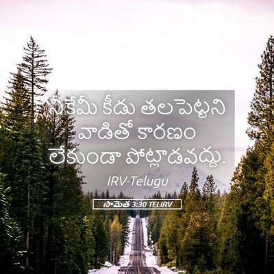 Picture 05 - సామెత 3:30 TELIRV - నీకేమీ కీడు - Bible Verse Picture
