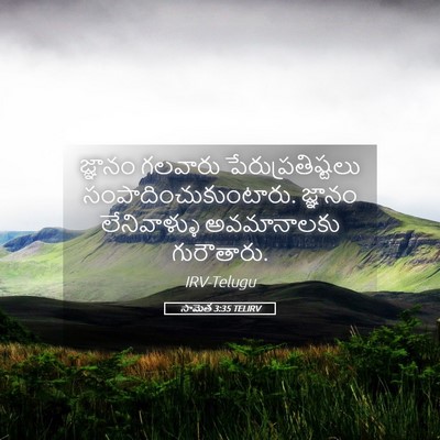 Picture 05 - సామెత 3:35 TELIRV - జ్ఞానం గలవారు - Bible Verse Picture