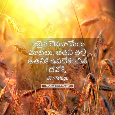 Picture 05 - సామెత 31:1 TELIRV - రాజైన లెమూయేలు - Bible Verse Picture