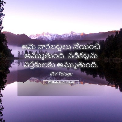 Picture 05 - సామెత 31:24 TELIRV - ఆమె నారబట్టలు - Bible Verse Picture