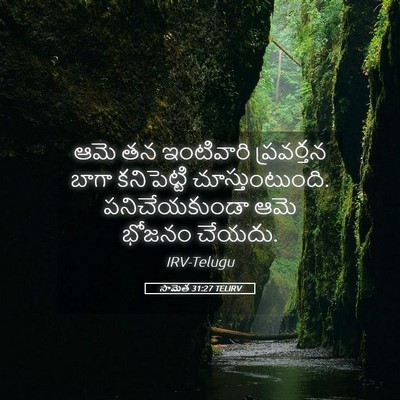 Picture 05 - సామెత 31:27 TELIRV - ఆమె తన ఇంటివారి - Bible Verse Picture