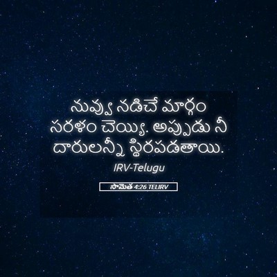 Picture 05 - సామెత 4:26 TELIRV - నువ్వు నడిచే - Bible Verse Picture