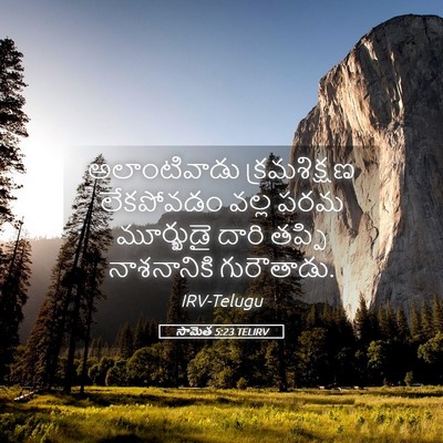 Picture 05 - సామెత 5:23 TELIRV - అలాంటివాడు - Bible Verse Picture