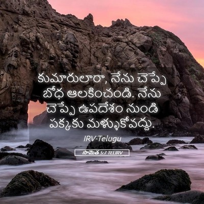 Picture 05 - సామెత 5:7 TELIRV - కుమారులారా, నేను - Bible Verse Picture