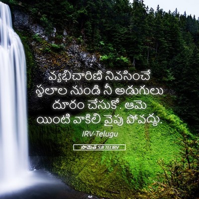 Picture 05 - సామెత 5:8 TELIRV - వ్యభిచారిణి - Bible Verse Picture