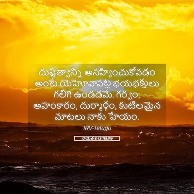Picture 05 - సామెత 8:13 TELIRV - దుష్టత్వాన్ని - Bible Verse Picture