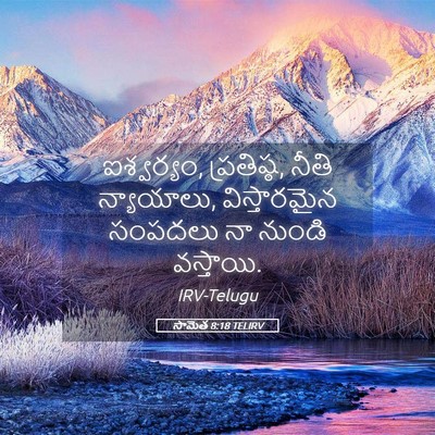 Picture 05 - సామెత 8:18 TELIRV - ఐశ్వర్యం, - Bible Verse Picture