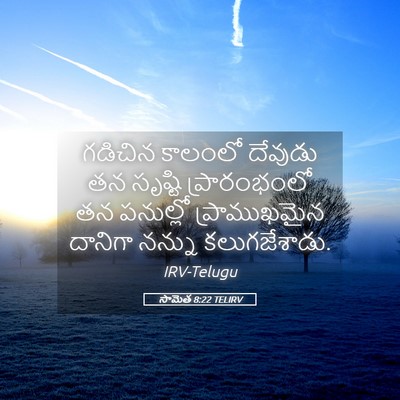 Picture 05 - సామెత 8:22 TELIRV - గడిచిన కాలంలో - Bible Verse Picture