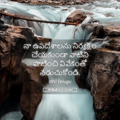 Picture 05 - సామెత 8:33 TELIRV - నా ఉపదేశాలను - Bible Verse Picture