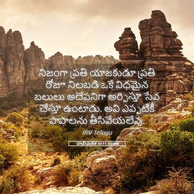 Picture 05 - హెబ్రీ పత్రిక 10:11 TELIRV - నిజంగా ప్రతి - Bible Verse Picture