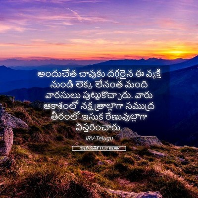 Picture 05 - హెబ్రీ పత్రిక 11:12 TELIRV - అందుచేత చావుకు - Bible Verse Picture