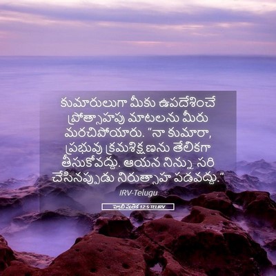 Picture 05 - హెబ్రీ పత్రిక 12:5 TELIRV - కుమారులుగా మీకు - Bible Verse Picture
