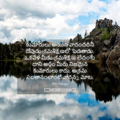 Picture 05 - హెబ్రీ పత్రిక 12:8 TELIRV - కుమారులు అయిన - Bible Verse Picture