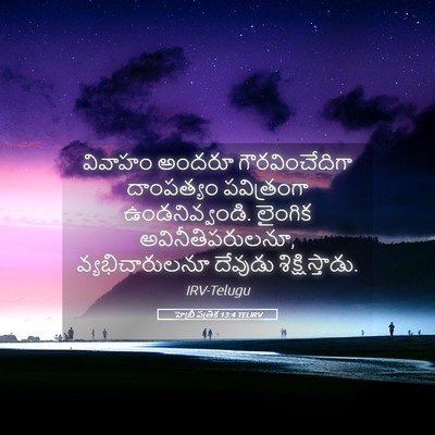 Picture 05 - హెబ్రీ పత్రిక 13:4 TELIRV - వివాహం అందరూ - Bible Verse Picture