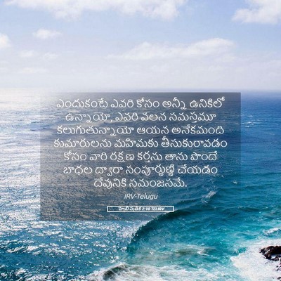 Picture 05 - హెబ్రీ పత్రిక 2:10 TELIRV - ఎందుకంటే ఎవరి - Bible Verse Picture