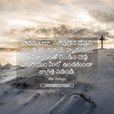 Picture 05 - హెబ్రీ పత్రిక 3:12 TELIRV - సోదరులారా, - Bible Verse Picture